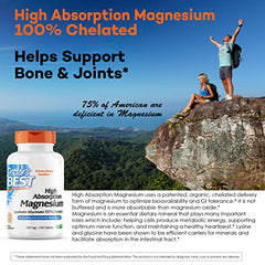 Doctor's Best High Absorption Magnesium Glycinate Lysinate, 100% Chelated, Non-GMO, Vegan, Gluten & Soy Free, 100 mg, 240 Count