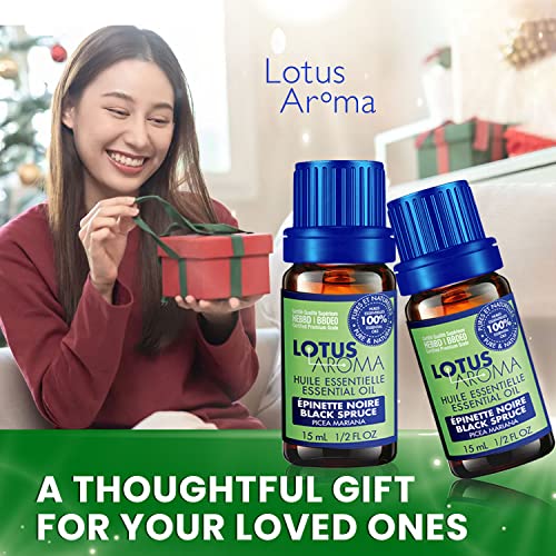 Lotus Aroma Black Spruce Essential Oil - MADE IN CANADA - BBDEO Premium Grade - Essential Oils for Diffusers Aromatherapy - 15 mL