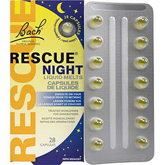 Rescue Remedy Bach RESCUE NIGHT Liquid Melts, Natural Orange Vanilla Flavour, Natural Flower Essence, Quick-Dissolve, Gluten and Sugar-Free, Non-Alcohol, 28 Count (Pack of 1)