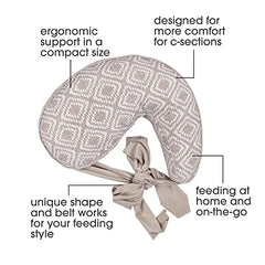 Boppy Anywhere Support Nursing Pillow, Latte Rattan with Stretch Belt that Stores Small, Breastfeeding and Bottle-feeding Support at Home and for Travel, Plus Sized to Petite, Machine Washable