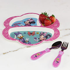 Zak! Designs Easy Grip Flatware, Children's Spoon and Fork with Minnie Mouse, BPA-Free Plastic and Stainless Steel