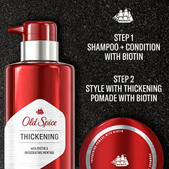 Old Spice Thickening 2in1 Men's Shampoo and Conditioner with Biotin and Invigorating Menthol, 17.9oz 530ml