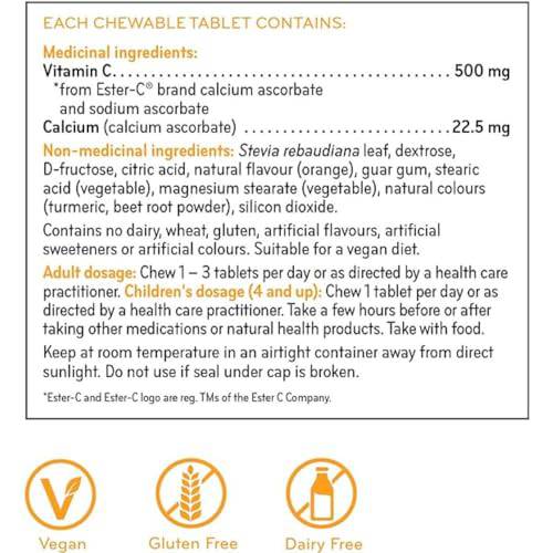 SISU Ester-C® 500 mg Chewable, Orange 90 T