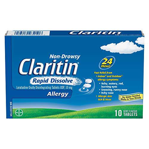 Claritin Rapid Dissolve Allergy Medicine, 24-Hour Non-Drowsy Relief 10 mg, 10 Tablets