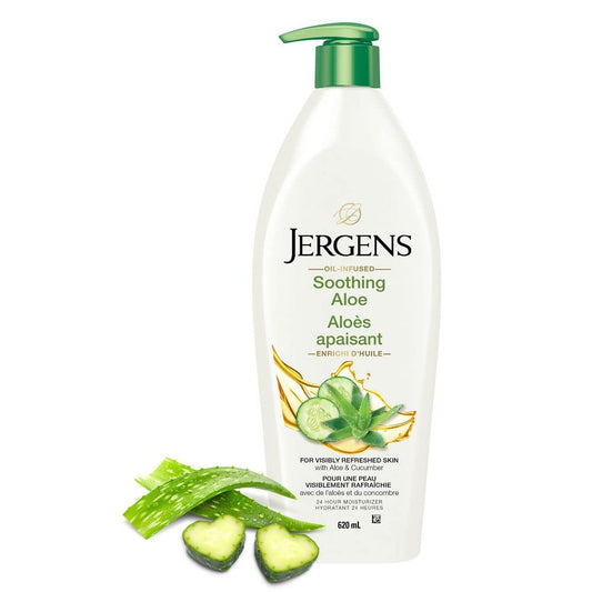 Jergens Soothing Aloe Moisturizer & Body Lotion for Dry Skin (620 mL)