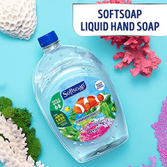 Softsoap Antibacterial Liquid Hand Soap Refill - Aquarium Series - Fresh Scent 1.47 Liters - Moisturizing Hand Wash, Savon a Main, Dermatologically Tested, for Soft Smooth Skin(Packaging May Vary)