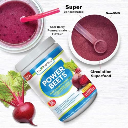 NuTherapy Power Beets Powder - Circulation Superfood Acai Berry Pomegranate Flavour 330 Gram