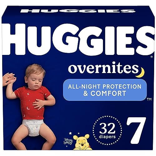 Huggies Overnites Nighttime Baby Diapers, Size 7 (41+ lbs), 32 Ct