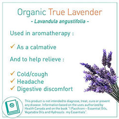 Puressentiel True Lavender Organic Essential Oil - Used in aromatherapy as a calmative - Helps to treat colds, cough, headaches, and digestive discomfort - 100% pure and from natural sources - 10ml