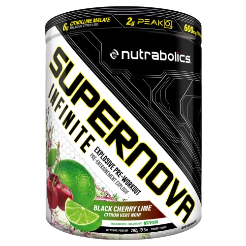Supernova Infinite Pre Workout Supplement, Energy, Focus, Pump -Black Cherry Lime 20 serv