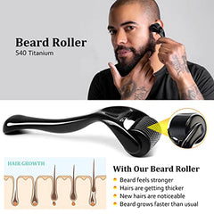 Beard Growth Kit - Derma Roller for Beard Growth, Beard Kit with Beard Roller, Beard Growth Oil, Beard Balm, Beard Comb, Patchy Beard Growth - Gifts forMen Dad Husband Boyfriend Brother