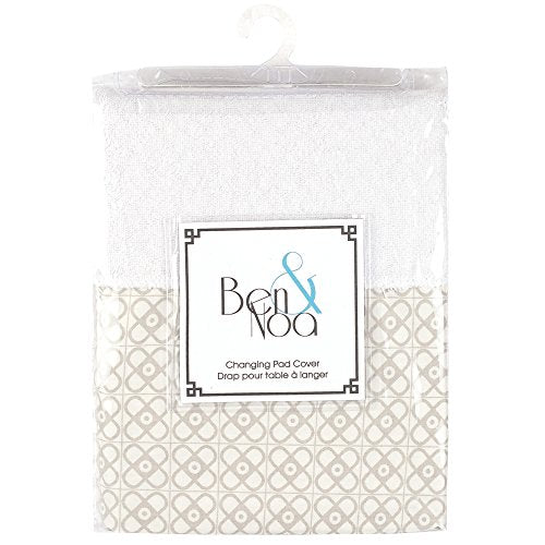 Ben & Noa Percale Change Pad with Terry Insert Sheet, Linen Mini Print