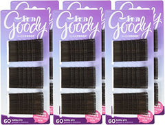 Goody SlideProof Bobby Pins, Brown, 60-count, Pack of 6