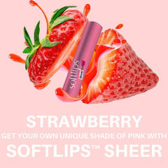 Softlips Sheer Colour Changing Lip Balm Strawberry, Argan Oil and Beeswax, 2g