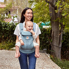 Ergobaby All Carry Positions Breathable Mesh Baby Carrier with Enhanced Lumbar Support & Airflow (7-45 Lb), Omni Breeze, Slate Blue