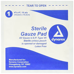 Medique Products 62012 Sterile Gauze Pads, 4-Inch By 4-Inch, 10 Per Box, White