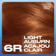 Clairol Nice'n Easy Permanent Hair Dye, 6R Light Auburn Hair Color, 1 Count