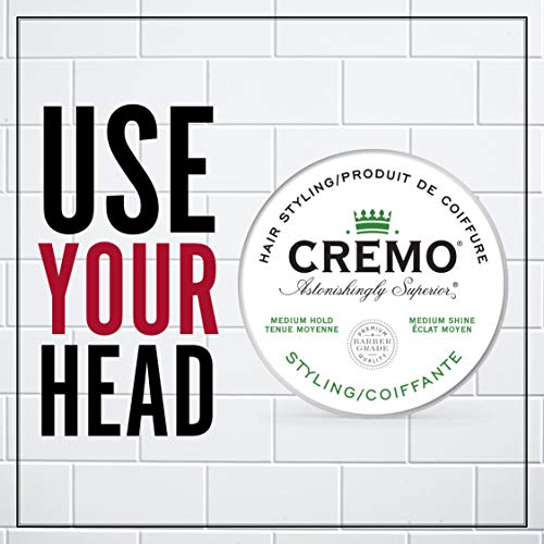 Cremo Premium Barber Grade Hair Styling Cream, Medium Hold,