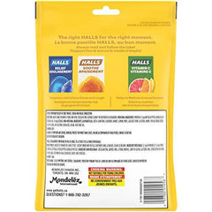 HALLS Triple Soothing Action Cough Drops, Honey Lemon, 1 Resealable Bag (80 Drops Total)