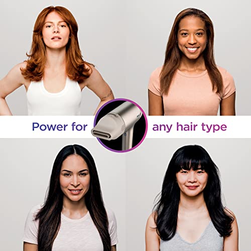 Shark HD102C Blow Dryer HyperAIR Fast-Drying with IQ 2-in-1 Concentrator, Ionic, No Heat Damage, for All Hair Types, Stone