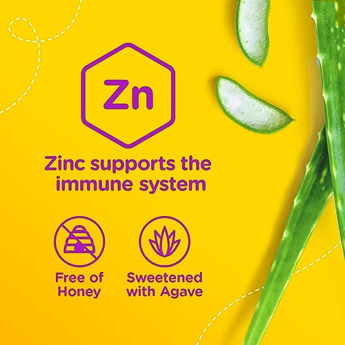 Zarbee's Baby Immunity Syrup, Zinc, Honey-Free, Immune System Support, Sweetened with Agave, 59 mL