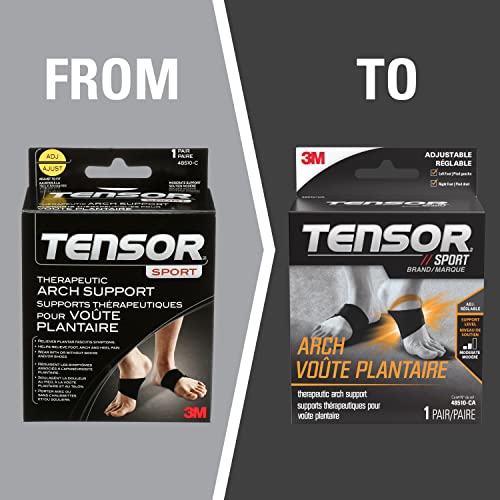 Tensor Therapeutic Arch Support - Adjustable - Right and Left - Black