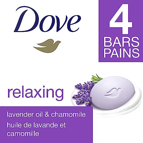 Dove Relaxing Beauty Bar gentle skin cleanser Lavender more moisturizing than bar soap 106 g 4 count