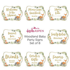 Kate Aspen Woodland Baby Shower, One Size, Décor Sign Kit (Set of 8)