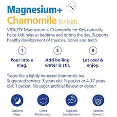 VITALITY Magnesium + Chamomile for Kids (Ages 3+) - Powder, 120 g (Pack of 1)