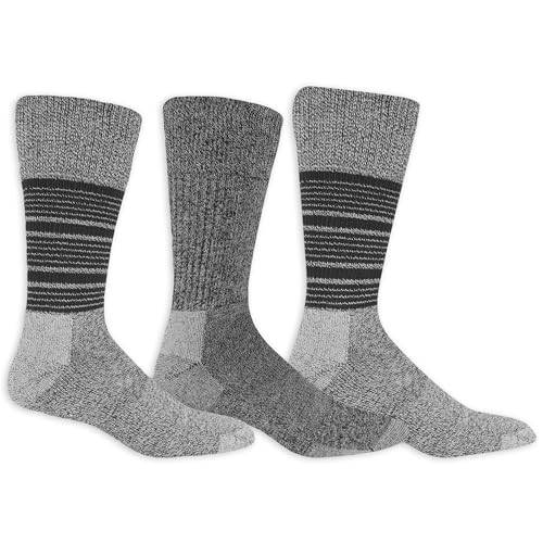 Dr. Scholl's Men's Advanced Relief Blisterguard Socks - 2 & 3 Pair Packs - Non-Binding Cushioned Moisture Management, Charcoal Stripe, 7-12