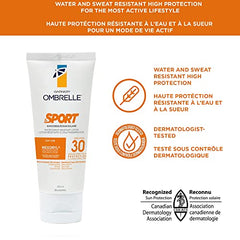 Garnier Ombrelle Sport Sunscreen Lotion, SPF 30, Sweat and Water Resistant, Fast Drying, Hypoallergenic, Oil and Fragrance Free, Travel Size, 50mL