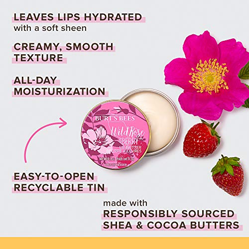Burt's Bees 100% natural origin Moisturizing Lip Butter with Wild Rose and Berry, 11.3 Grams