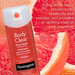 Neutrogena Body Clear Acne Body Wash - Maximum Strength Salicylic Acid, Vitamin C - Oil Free - Pink Grapefruit Scent - 250ml