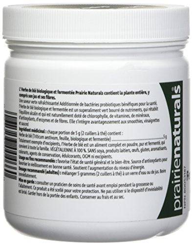 Prairie Naturals Organic fermented wheat grass juice powder 150 Gram