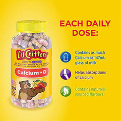 Calcium Plus Vitamin D Gummy Vitamins for Kids