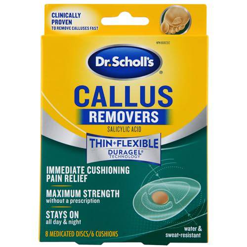 Dr. Scholl's CALLUS REMOVER with Duragel Technology, 6ct. Removes Calluses Fast and Provides Cushioning Protection against Shoe Pressure and Friction for All-Day Pain Relief