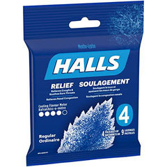 HALLS Regular Cough Drops, 9 Count, 4 Packs