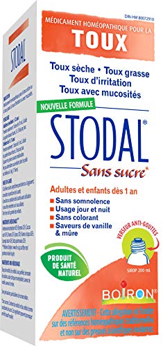 Boiron Stodal Adult Sugar Free, 200ml, Homeopathic Medicine for Dry & Wet Cough