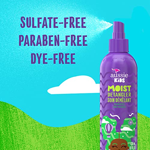 Aussie Kids Moist Sulfate Free Detangler for Kids, Paraben Free, Triple Pack (708 mL Total)