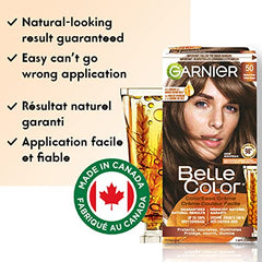 Garnier Belle Color Permanent Hair Dye, 75 Light Auburn, 100% Grey Coverage, Enriched with Argan Oil and Wheat Germ Oils - 1 Application, Packaging may vary