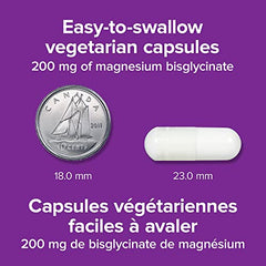 Webber Naturals Magnesium Bisglycinate 200 mg, 120 Capsules, Supports Bone and Muscle Functions, Vegan