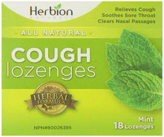 Herbion Natural Cough Lozenges To Relief Pain and Sore Throat Mint Flavour, 18 Count