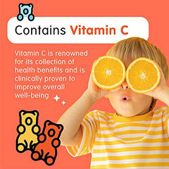 Herbaland Vegan Vitamin C Supplement for Kids - Plant-Based, Gluten-Free, and Natural Ingredients Vitamin Gummies for the maintenance of overall good health - Cherry, Orange and Grape Flavor - 60 Gummies