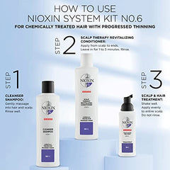 Nioxin Trial Kit System 6, Anti-Thinning Treatment for Bleached & Chemically Treated Hair with Progressed Thinning