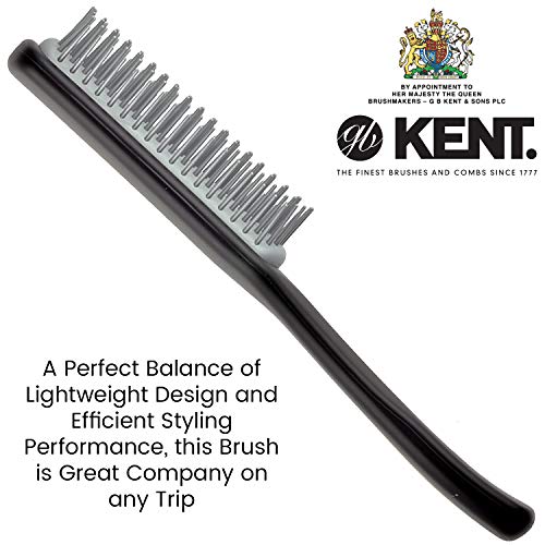 Kent Men's Hair Brush, Gel Styler Brush For Short Hair, Black