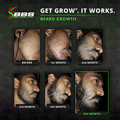 GROW Maximum XXL Hair & Beard Growth Oil For Men - Beard Serum That Fills Patches & Fix Thinning GUARANTEED - Facial Hair & Scalp Treatment - Thickening Conditioner & Enhancer - USA Made