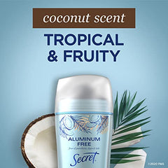 Secret Aluminum Free Deodorant for Women, Coconut Scent, 68g