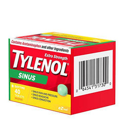 TYLENOL Extra Strength Sinus eZ Tabs, Relieves Sinus congestion and other sinus Symptoms, Daytime, 40ct