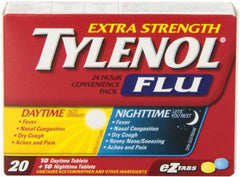 TYLENOL Extra Strength Flu eZ Tabs, Relieves Flu symptoms, Daytime, 20ct