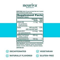 NEURIVA Plus Brain Supplement For Memory, Focus & Concentration + Cognative Function with Vitamins B6 & B12 and Clinically Tested Nootropics Phosphatidylserine and Neurofactor, 30ct Capsules